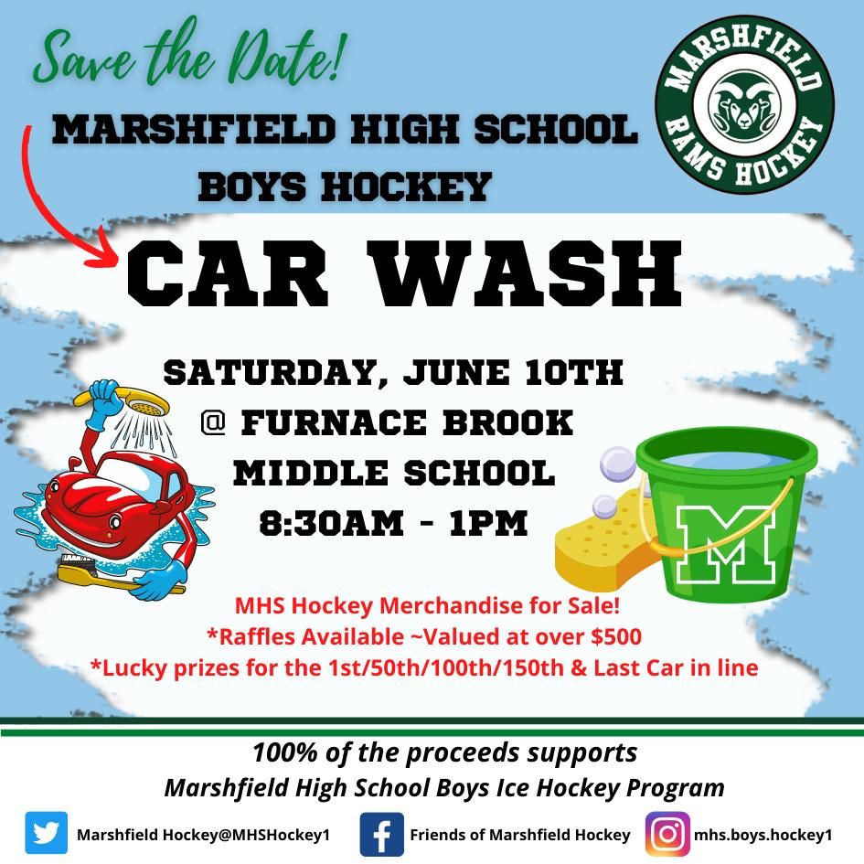 MHS Boys Hockey Car Wash, Furnace Brook Middle, Marshfield, 10 June