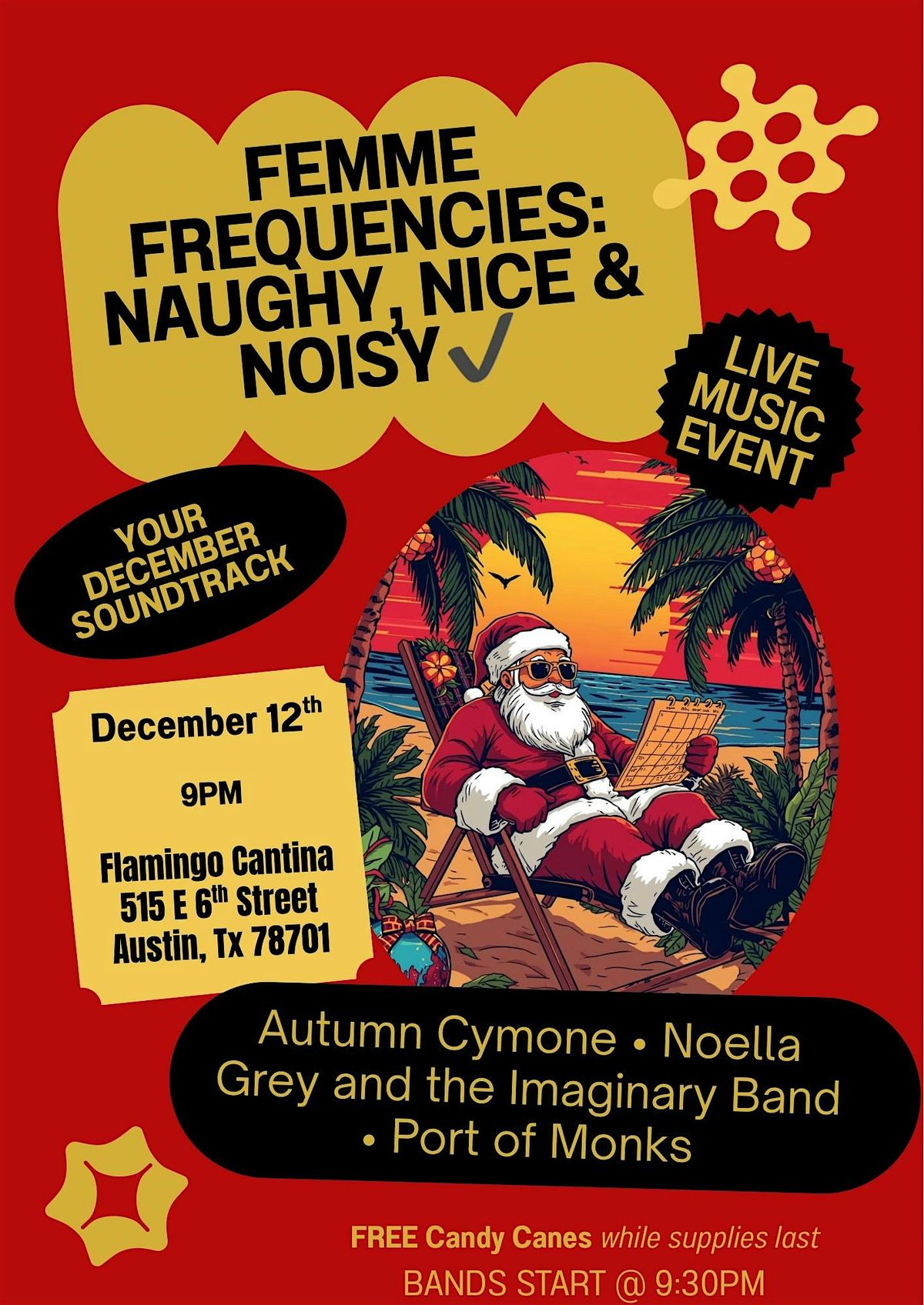 Femme Frequencies: Naughty, Nice, & Noisy, 12 December | Event in Austin | AllEvents