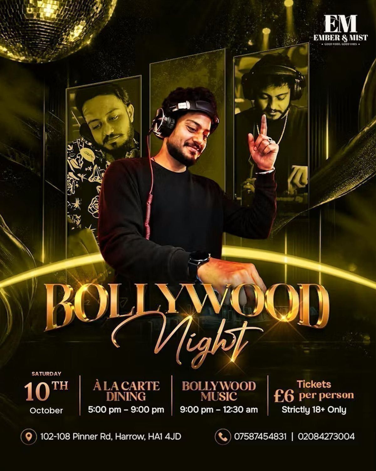 Bollywood Night at Ember & Mist, Ember & Mist, Harrow, 10 October 2026 ...
