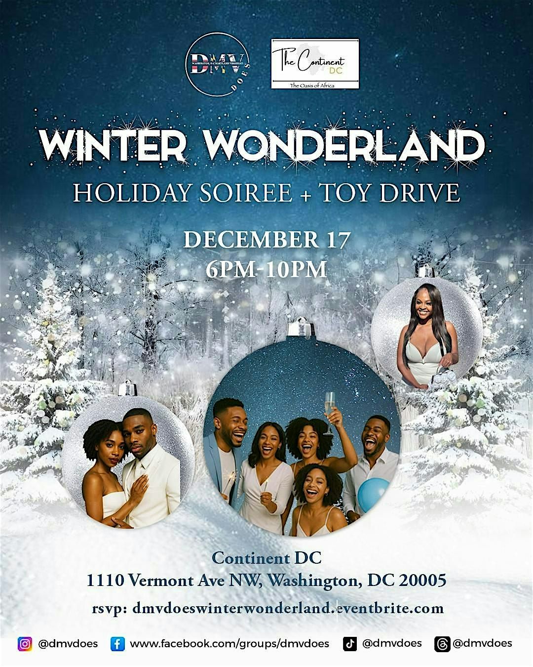 WINTER WONDERLAND: Holiday Soiree + Toy Drive, 17 December | Event in Washington | AllEvents