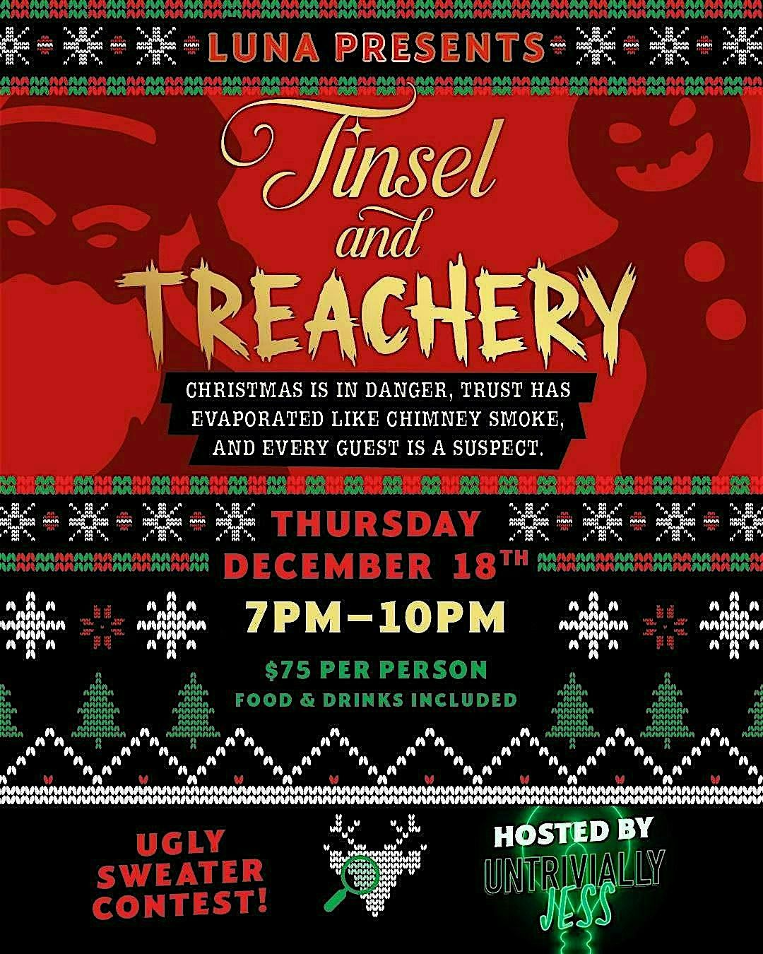 Tinsel & Treachery - A Holiday M**der Mystery, 18 December | Event in Jersey City | AllEvents