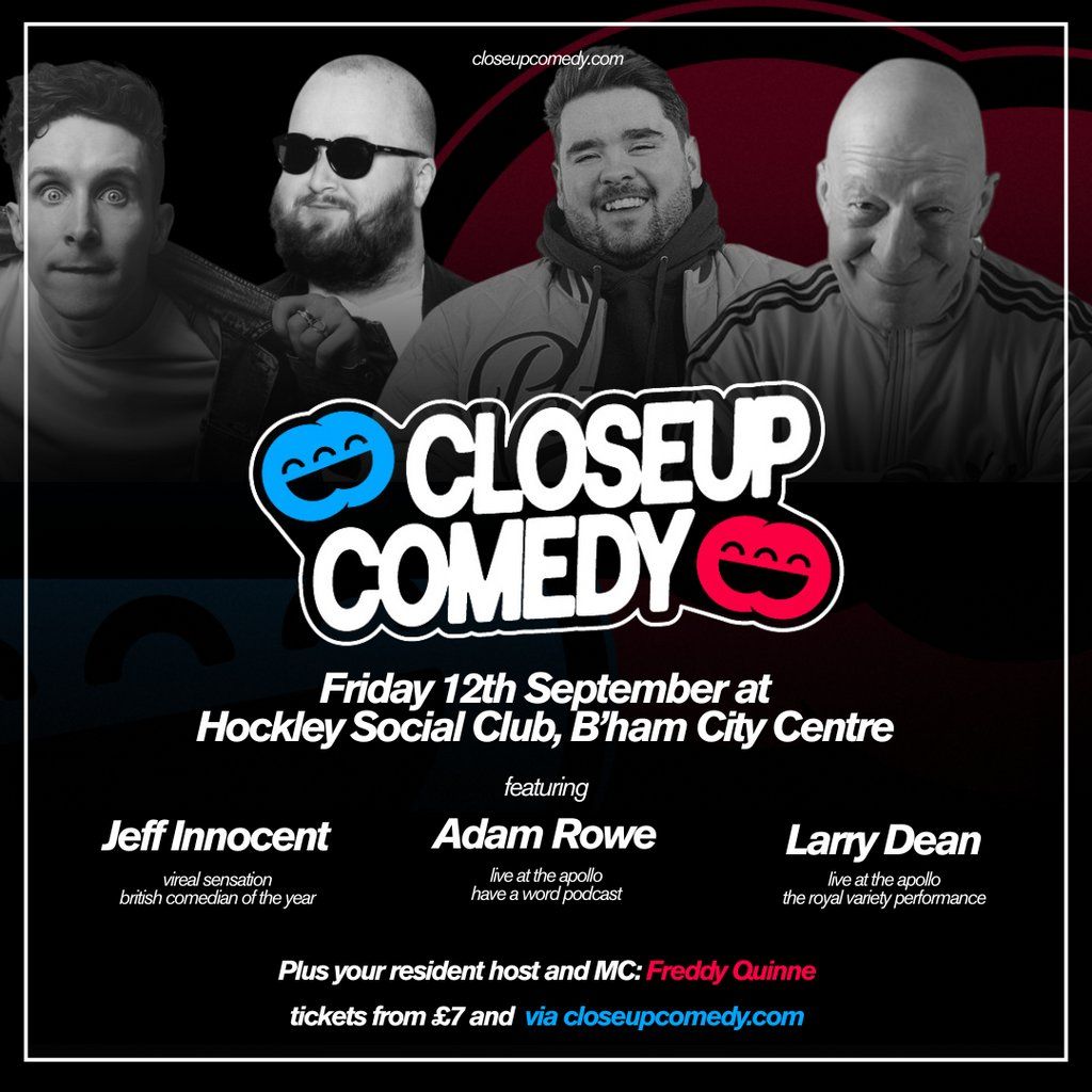Friday Night Comedy with Adam Rowe, Jeff Innocent & Larry Dean, 12 September | Event in Birmingham | AllEvents
