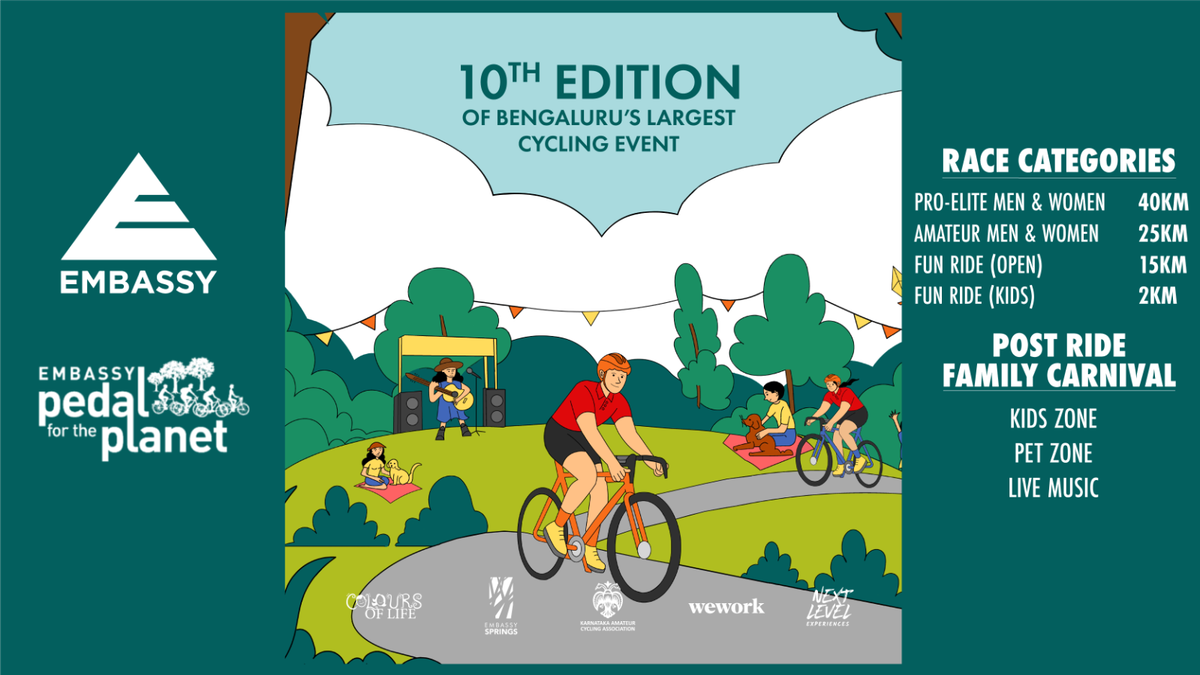 Pedal For The Planet 2025 by Embassy, 14 September | Event in Bangalore | AllEvents