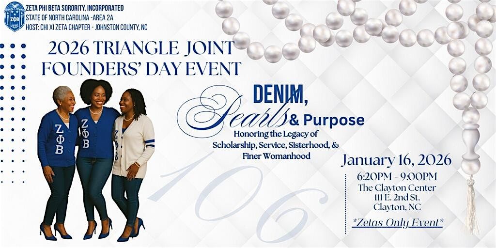 Zeta Phi Beta Sorority, Inc.  2026 Triangle Joint Founders’ Day Event, 16 January | Event in Clayton | AllEvents