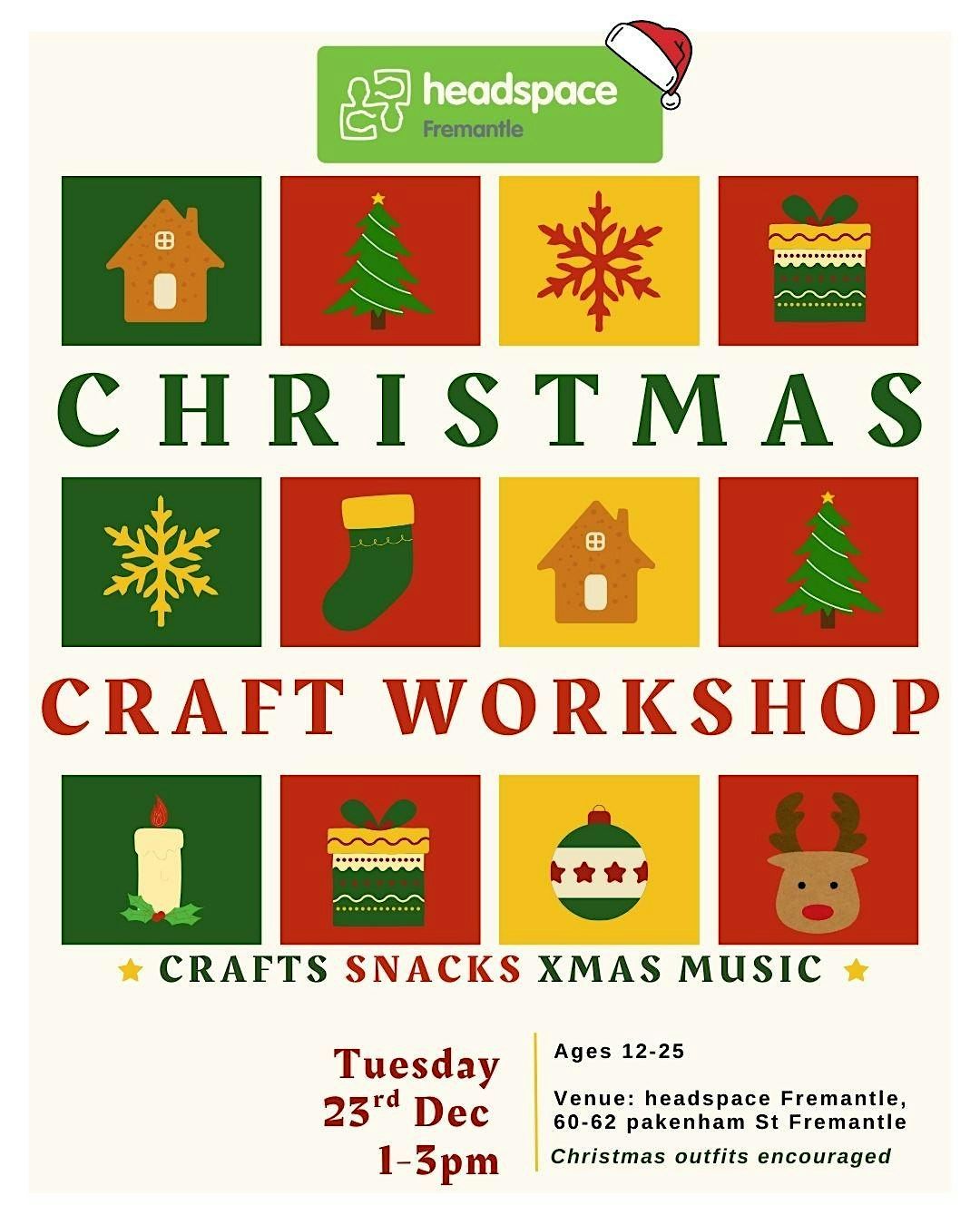Christmas Craft with headspace Freo (Ages 12-25), 23 December | Event in Fremantle | AllEvents