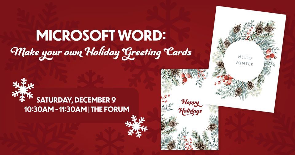 MS Word Holiday Greeting Cards, Des Plaines Public Library, December 9