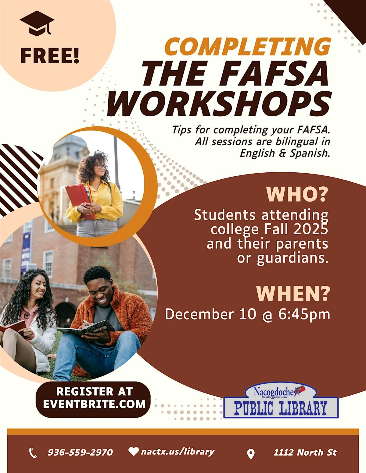 FAFSA Workshop, 10 December | Event in Nacogdoches | AllEvents