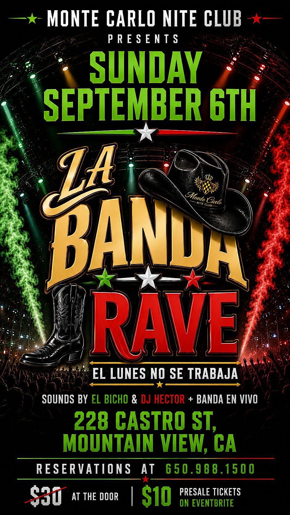 Banda Rave BANDA RAVE >> LABOR DAY SUNDAY, Monte Carlo Niteclub & Restaurant ...