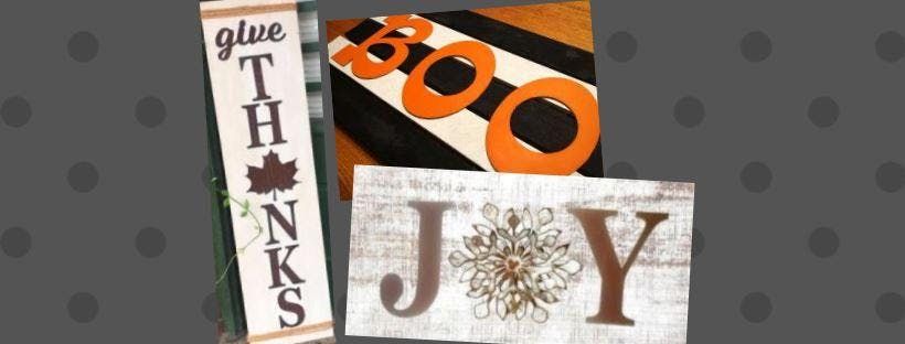 Metal Wood Signs At Vintage Handmade Market And Diy Studio