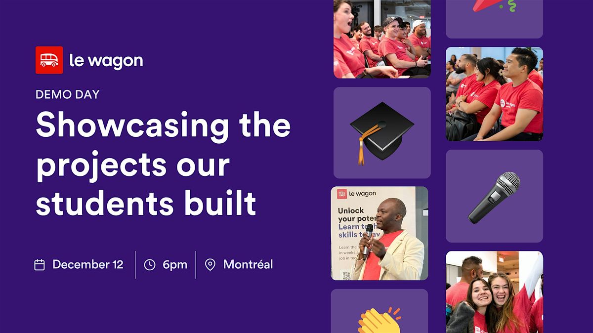 Le Wagon Demo Day:  AI Software Dev., Data Analytics and Data Science & AI, 12 December | Event in Montréal