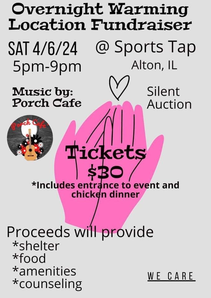 Overnight Warming Location (OWLs) Fundraiser, Alton Sports Tap, April 6