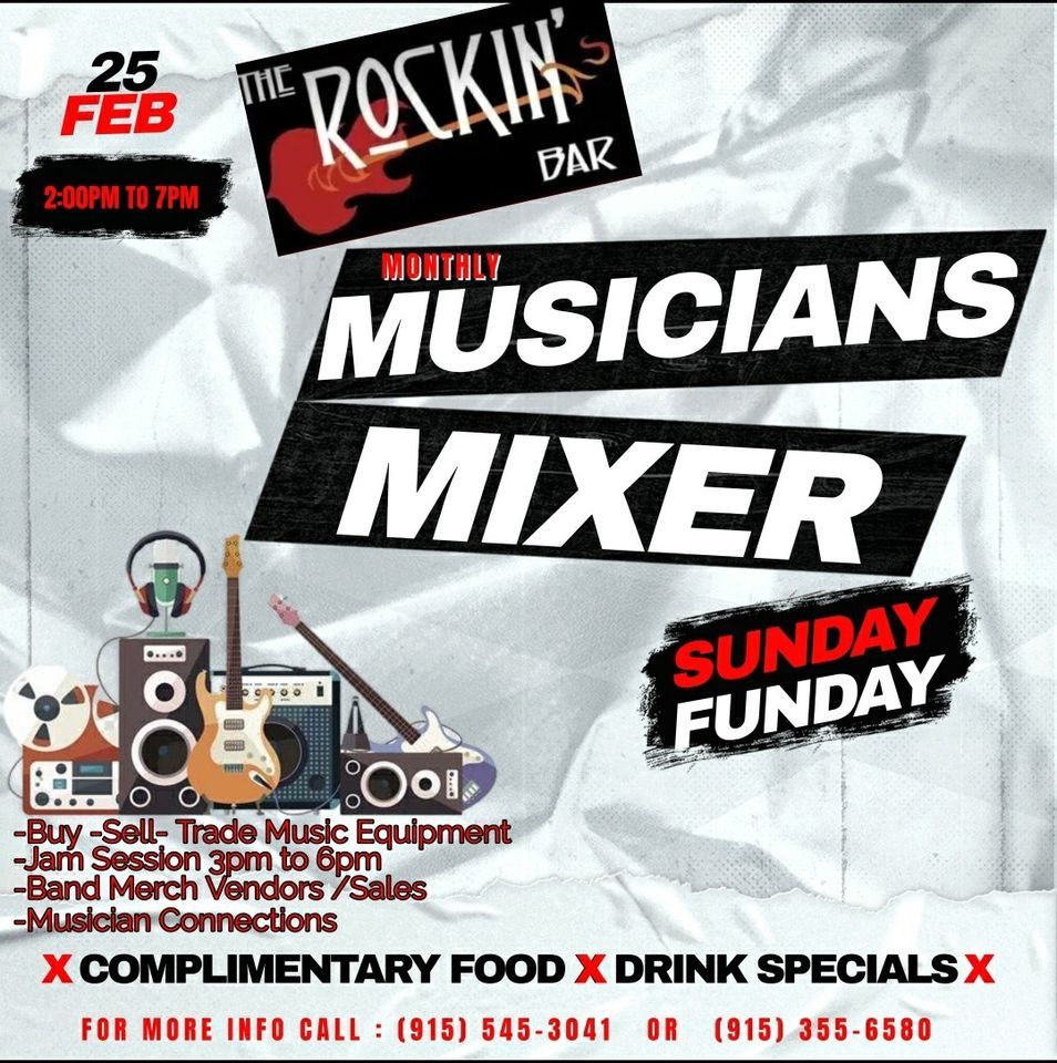 The RockIn Bar Monthly Musicians Mixer, 3315 Dyer Street, El Paso, TX