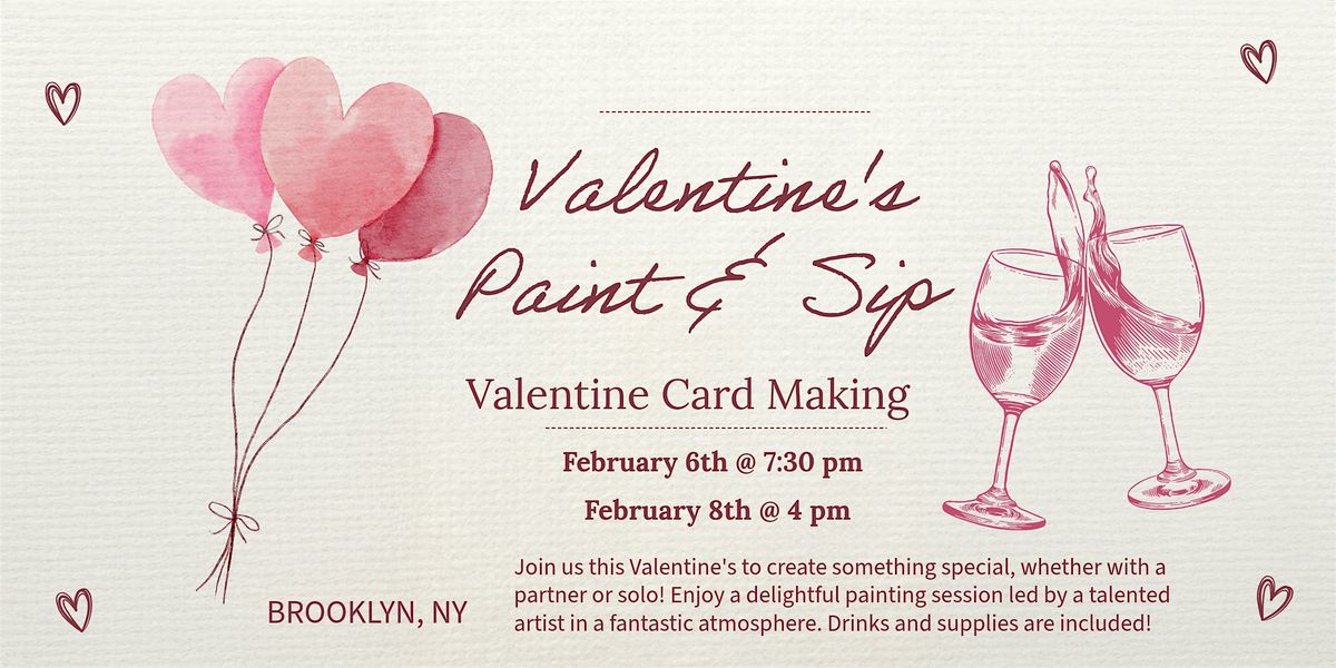 Valentine's  Card Paint & Sip, 6 February | Event in Brooklyn | AllEvents