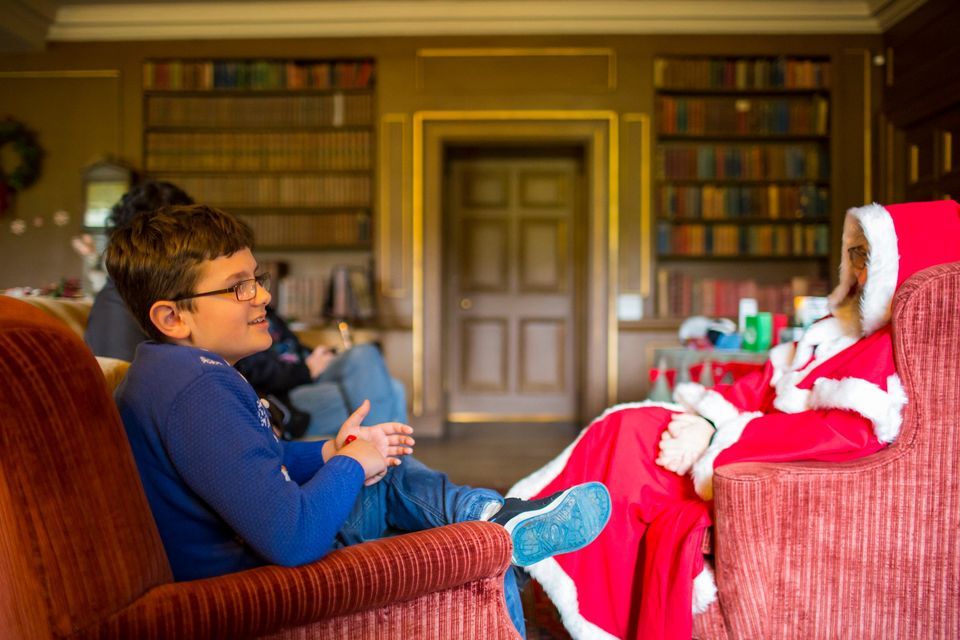 Signing Father Christmas at Kedleston Hall, National Trust Kedleston