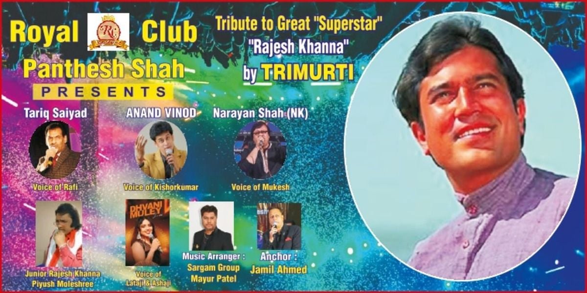 Tribute to Great Superstar Rajesh Khann by Trimurt, 26 December | Event in Vadodara | AllEvents