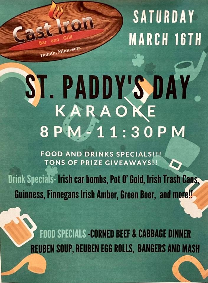 St. Patricks Day Karaoke Party!, Cast Iron Bar and Grill, Hermantown, 16 March 2024 AllEvents.in