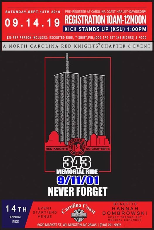 14th Annual 343 Memorial Ride At Carolina Coast Harley Davidson