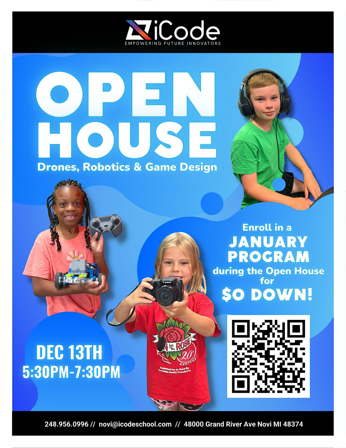 Coding for Kids - iCode Open House!, 13 December | Event in Novi | AllEvents