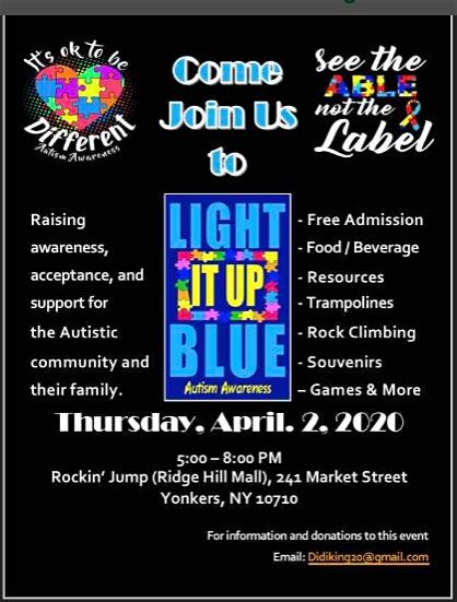 Rockin It Blue Autism Awareness Day 2020 At Rockin Jump Ridge