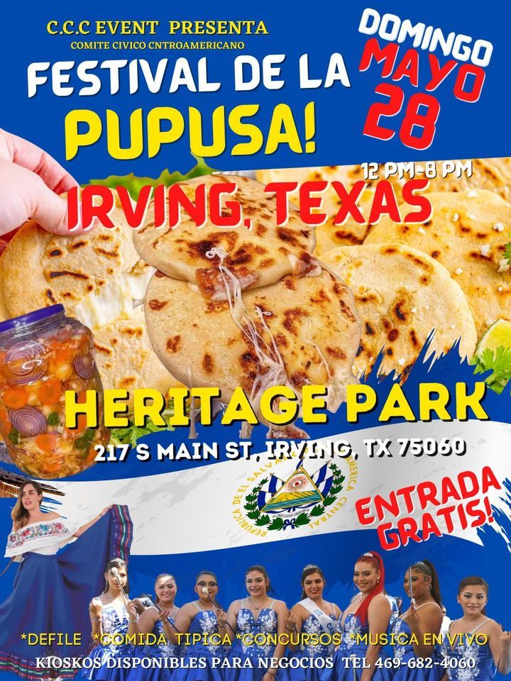 Festival de la Pupusa , Irving Heritage Park, 28 May 2025 AllEvents.in