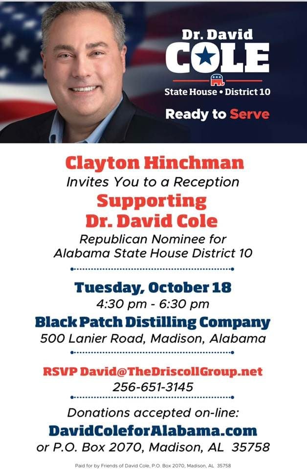 Reception Supporting Dr David Cole Republican Nominee For Alabama reception-supporting-dr-david-cole-republican-nominee-for-alabama