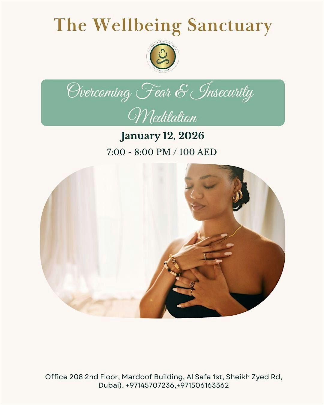 Overcoming Fear & Insecurity Meditation, 12 January | Event in Dubai | AllEvents