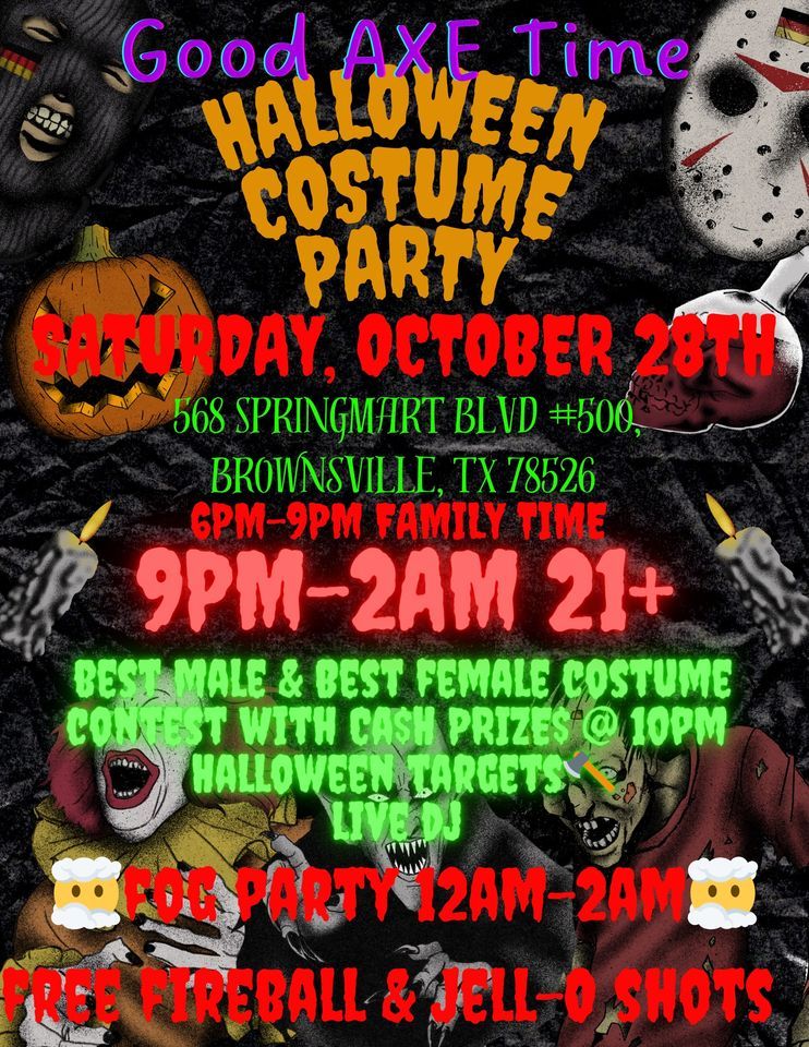 Halloween Party at Good AXE Time Brownsville, Good AXE Time