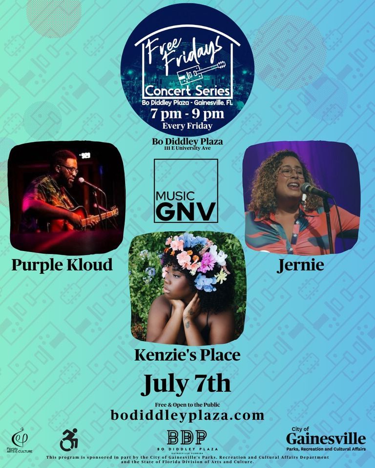 Free Fridays MusicGNV Showcase w/ Purple Kloud, Kenzies Place & Jernie