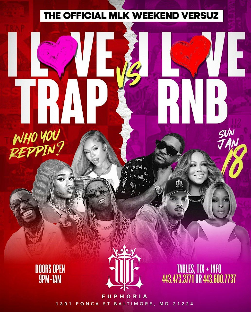 MLK WEEKEND I LOVE TRAP VS I LOVE R&B, 18 January | Event in Baltimore | AllEvents