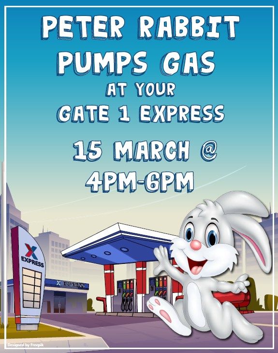PETER RABBIT PUMPS GAS at your Gate 1 Express, 201 3rd Avenue, Building ...