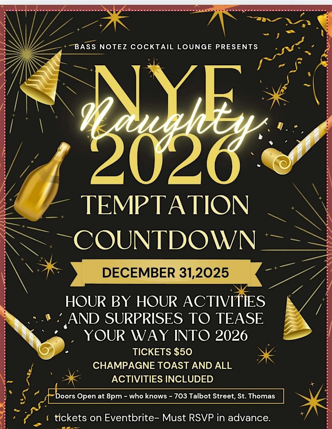 An hour by hour countdown to tease your way into the new year, 31 December | Event in St. Thomas | AllEvents
