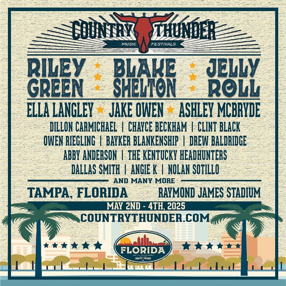 2025 Country Thunder Florida: Blake Shelton  Jake Owen & Chayce Beckham - Saturday | Event in Tampa | AllEvents