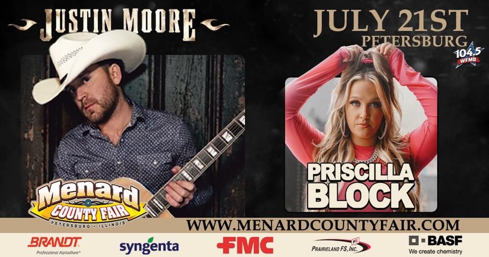 Justin Moore with Priscilla Block, Menard County Fair, Petersburg, July 21 2023 | AllEvents.in Justin Moore with Priscilla Block, Menard County Fair, Petersburg, July 21 2023 | AllEvents.in