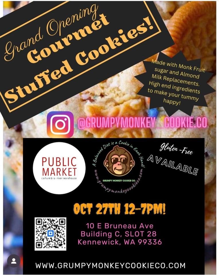 Grand Opening Grumpy Monkey Cookie Co! , Public Market at CRW