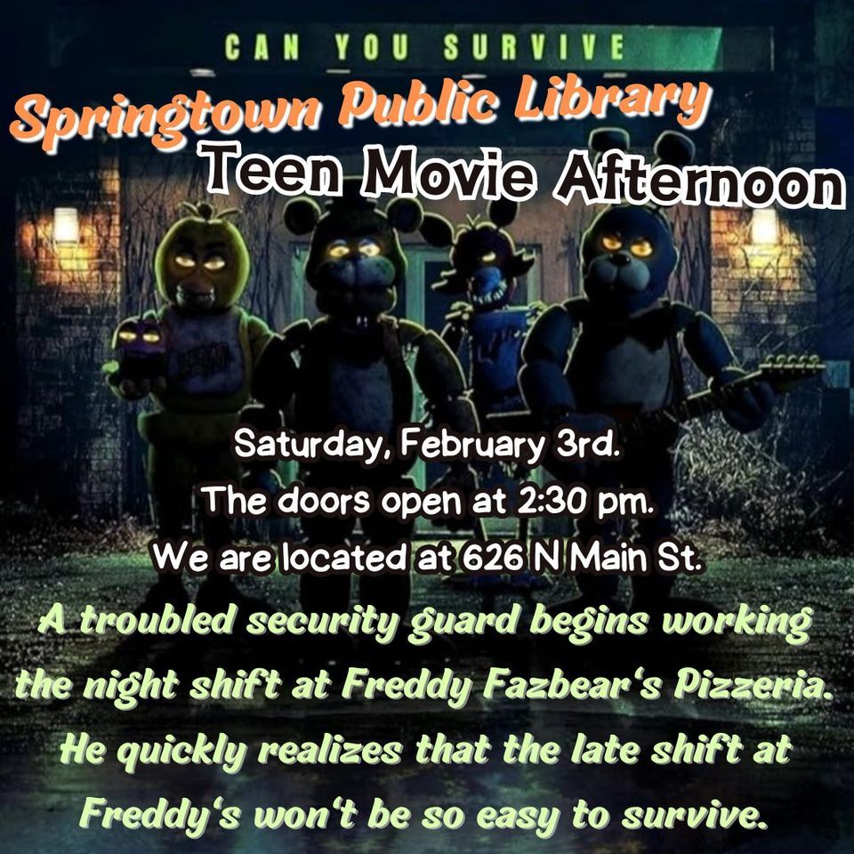 Teen Movie Afternoon, Springtown Public Library, 3 February 2024 ...