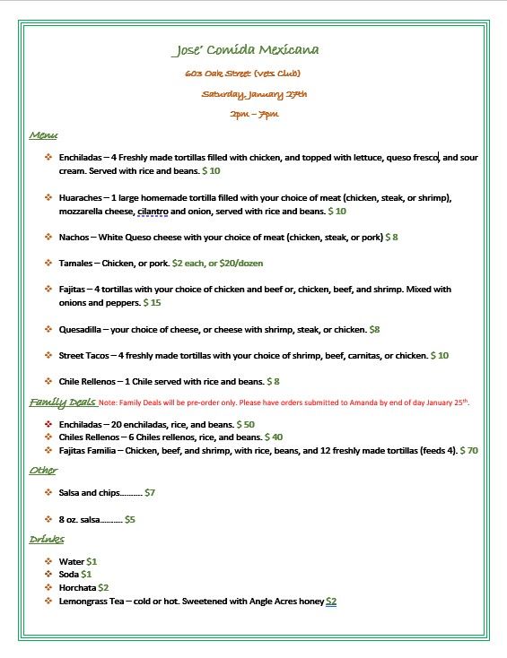 Lathrops Monthly Mexican Food Event, American Legion Post 603 Oak St