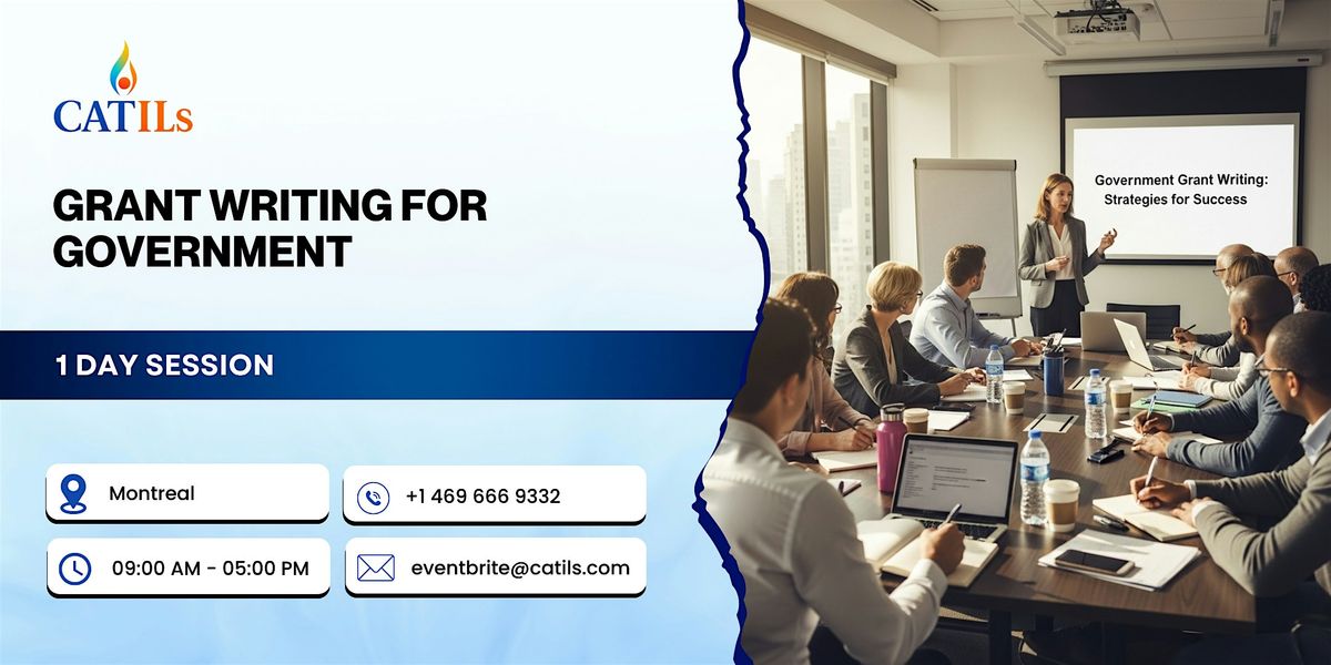 Grant Writing for Government: 1 Day Session in Montreal, 1 December | Event in Montreal | AllEvents
