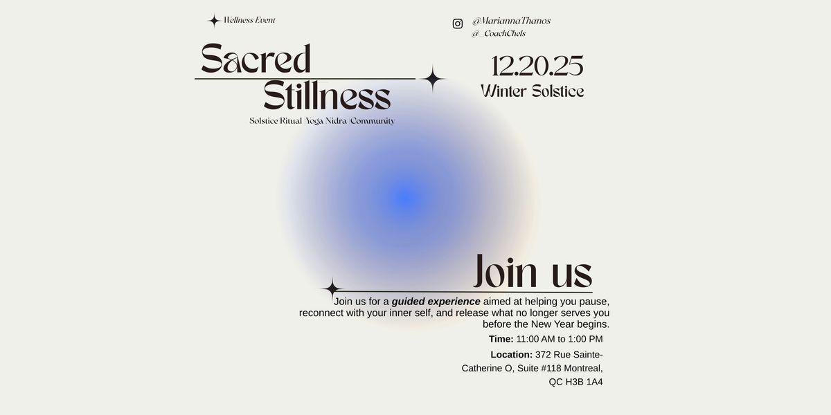 Sacred Stillness: Solstice Ritual, Yoga Nidra & Community Gathering, 20 December | Event in Montréal
