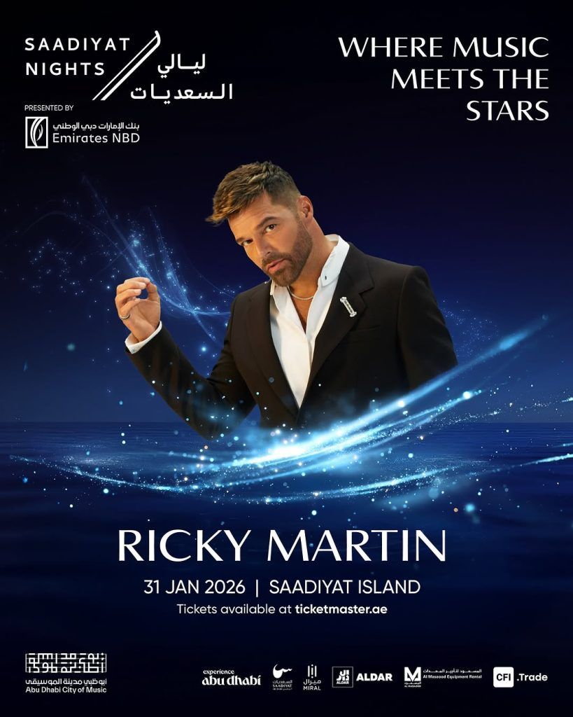 Ricky Martin - Saadiyat Nights Abu Dhabi Tickets, 31 January | Event in Abu Dhabi | AllEvents