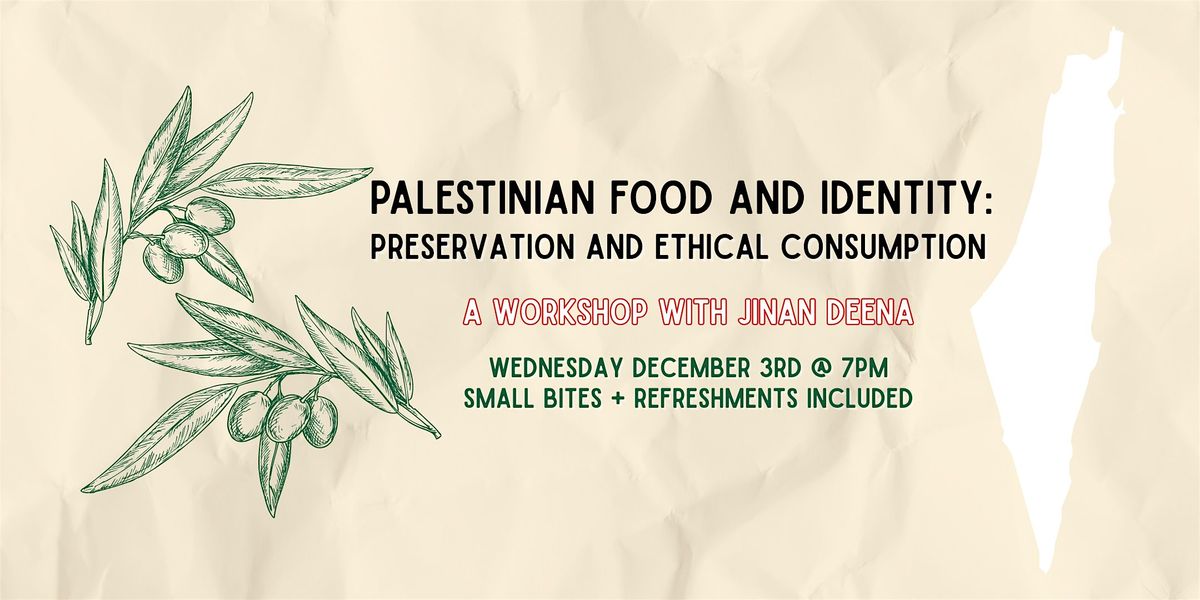 Palestinian Food and Identity: A Workshop with Jinan Deena, 3 December | Event in Washington | AllEvents