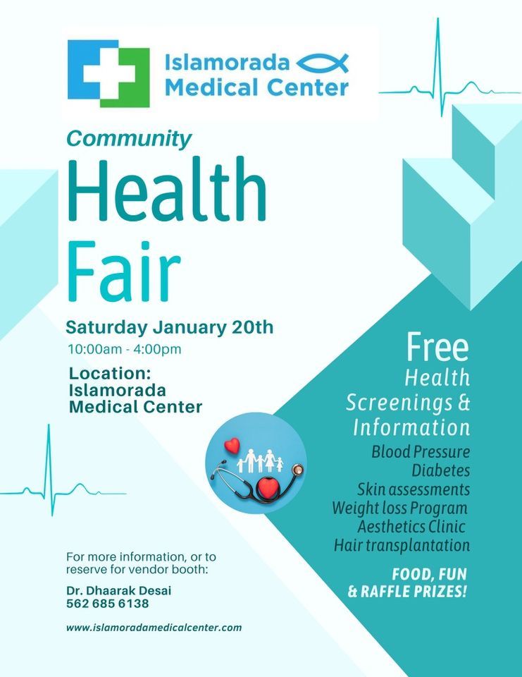 HEALTH FAIR!, Islamorada Medical Center, Tavernier, January 20 2024