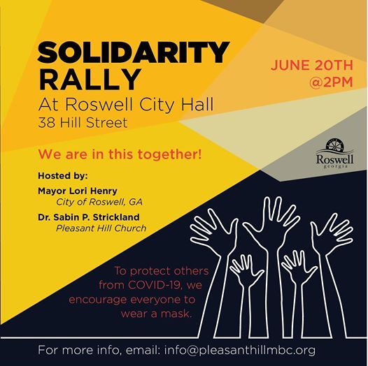 Solidarity Rally at City of Roswell, Georgia Government, Roswell