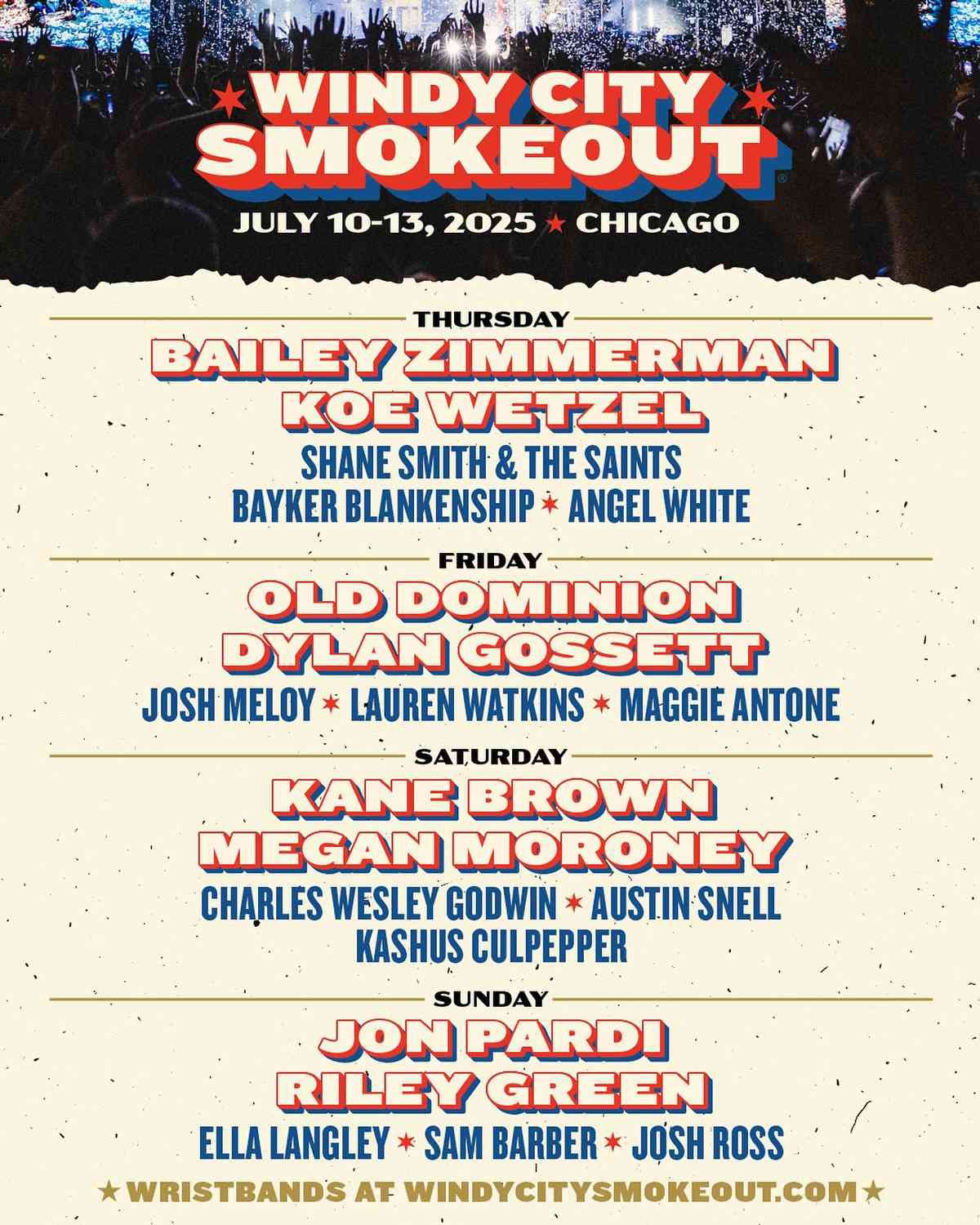 Windy City Smokeout Festival: Jon Pardi & Riley Green - Sunday, 12 July | Event in Chicago | AllEvents