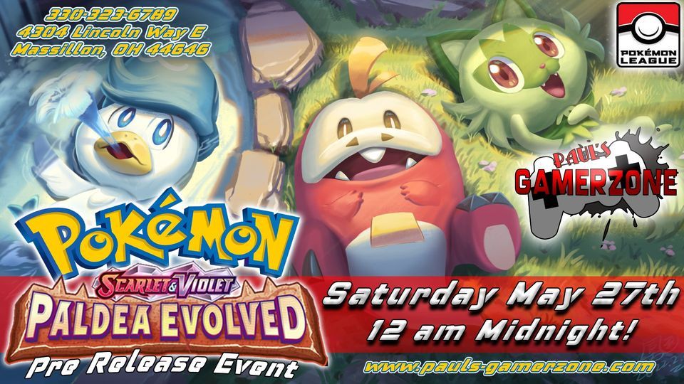 Pokemon Paldea Evolved Midnight Pre Release, Paul's Gamerzone
