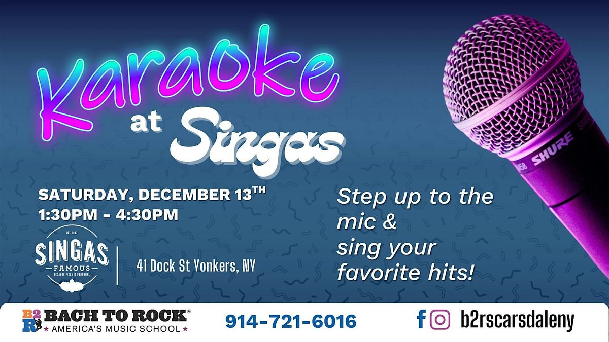 Bach to Rock FREE Karaoke event at Singas Pizza!, 13 December | Event in Yonkers | AllEvents