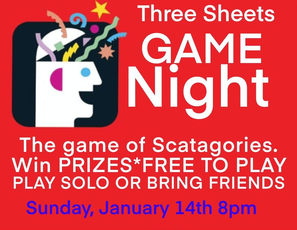 Three Sheets Game night featuring Scattergories, Three Sheets New Haven, January 14 2024