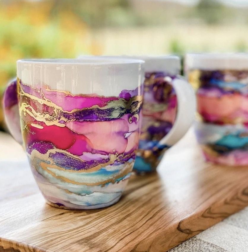 Alcohol Ink Mugs Workshop Project Human X Carbondale August 21 2022 Alcohol Ink Mugs Workshop Project Human X Carbondale August 21 2022