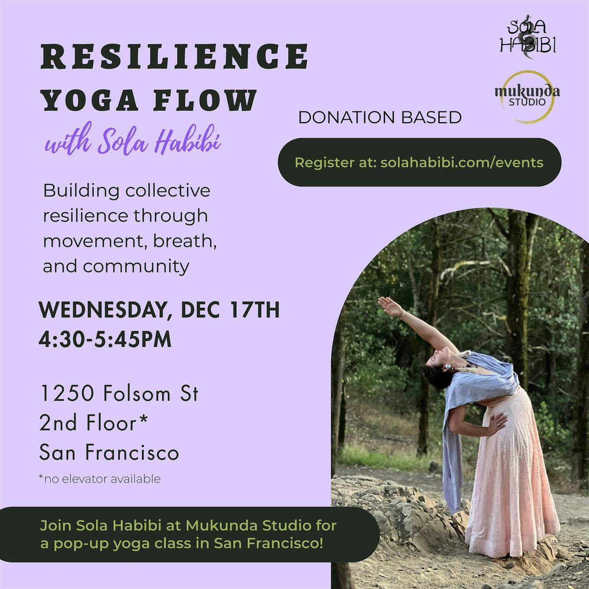 Resilience Flow Yoga at Mukunda Studio, 17 December | Event in San Francisco | AllEvents