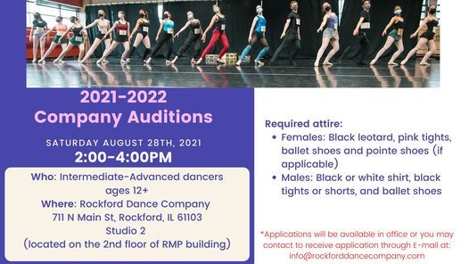 Company Auditions Rockford Dance Company August 28 2021 Allevents In Labor Day 2022 Rockford
