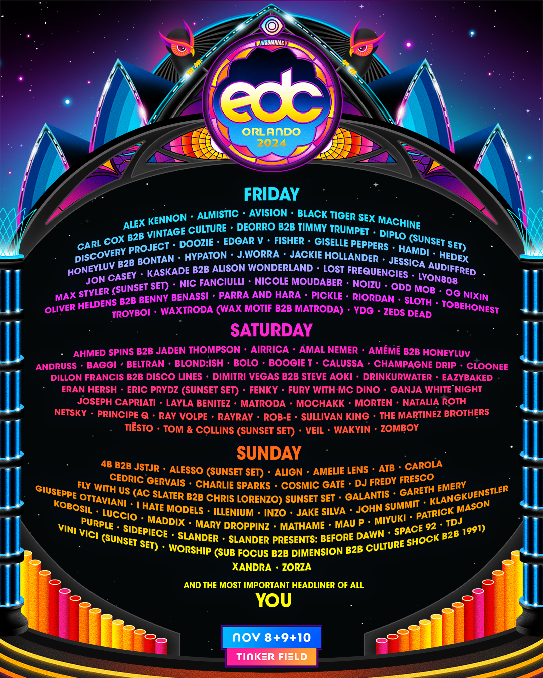 2025 EDC Orlando - 3 Day Pass at Tinker Field, 7 November | Event in Orlando | AllEvents